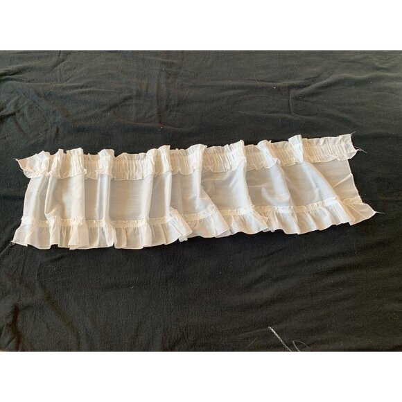White Ruffled Sheer Curtain Valance 11" W X 60" L - Picture 1 of 8